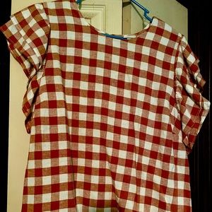 A New Day sleeveless brown gingham top